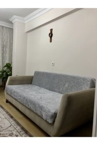 Küçüksoy Kadife Süngerli Geometrik Desenli Gri Tekli Koltuk Örtüsü 170x210 cm
