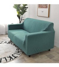 Uzhanem Pamuklu - Polyester-Viskon Bürümcük-Likralı Süngerli Petek Desenli Giydirmeli Yeşil Tekli Koltuk Örtüsü 180x230 cm