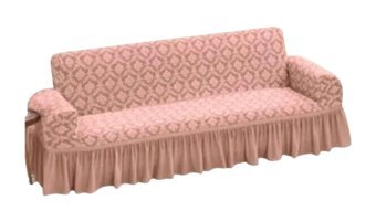 Uytm Likralı Drapeli Süngerli Çiçek Desenli Giydirmeli Pembe Tekli Koltuk Örtüsü 180x230 cm