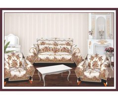 Yes Home Collection ST-096 Pamuklu - Polyester Polar Süngersiz Çiçek Desenli Gri Üçlü Koltuk Örtüsü