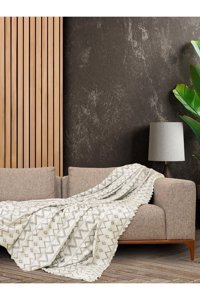 Latuda Concept Softmicro Mikrofiber Süngersiz Çizgili Gri Tekli Koltuk Örtüsü 130x180 cm