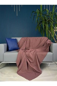 Bella Home Şönil Süngersiz Düz Kırmızı Tekli Koltuk Örtüsü 170x220 cm
