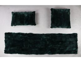 Dericibey Pamuklu Tüylü Süngersiz Yeşil Üçlü Koltuk Örtüsü 50x180 cm