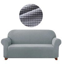 Uytm Pamuklu - Polyester Bürümcük-Likralı Süngerli Çizgili Giydirmeli Gri Tekli Koltuk Örtüsü 180x230 cm