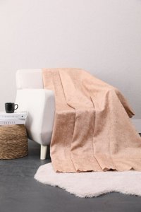 Karahanlı Polyester Süngerli Çiçek Desenli Kahverengi Tekli Koltuk Örtüsü 180x215 cm