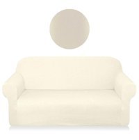 Elgeyar Polyester Likralı Jakarlı Süngersiz Armürlü Giydirmeli Bej İkili Koltuk Örtüsü 180x230 cm