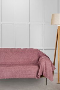 Velerde Home Şönil Polar Süngersiz Düz Pembe Tekli Koltuk Örtüsü 175x300 cm