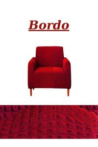 Iydgah Polyester Bürümcük Süngersiz Kapitone Giydirmeli Bordo Tekli Koltuk Örtüsü 80x120 cm
