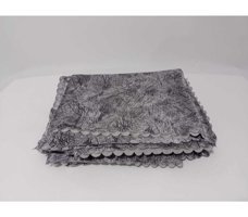 Selçuklu Tekstil Kadife Polar Pofuduk Süngerli Çizgili Gri Üçlü Koltuk Örtüsü 175x210 cm