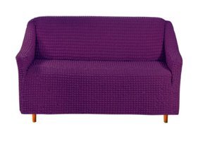 Elgeyar Polyester Bürümcük Jakarlı Süngersiz Armürlü Giydirmeli Mor İkili Koltuk Örtüsü 140x175 cm