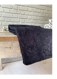Favoriteks Kadife Polar Süngerli Damask Desenli Siyah Tekli Koltuk Örtüsü 170x210 cm