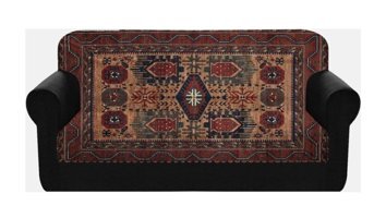 Else Halı Pamuklu - Polyester Kanvas Jakarlı Süngersiz Beyaz Üçlü Koltuk Örtüsü 175x225 cm