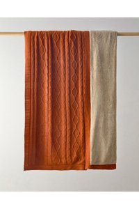English Home Drapery Akrilik Örgü Pofuduk Süngersiz Armürlü Kaymaz Kiremit Tekli Koltuk Örtüsü 130x170 cm