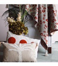 Czylife Akrilik Kanvas Püsküllü Süngersiz Armürlü Turuncu Tekli Koltuk Örtüsü 130x170 cm