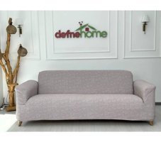 Defne Home Keten Süngersiz Giydirmeli Pembe Tekli Koltuk Örtüsü 180x230 cm