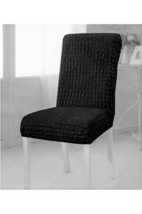 Selçuklu Tekstil Pamuklu - Polyester Polar Pofuduk Çizgili Siyah Üçlü Koltuk Örtüsü 40x40 cm