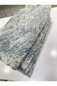Coperta Pamuklu - Polyester Polar Jakarlı Süngersiz Mavi Üçlü Koltuk Örtüsü 180x220 cm