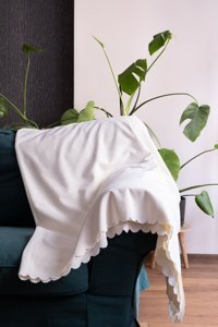 Homease Şönil Polar Süngersiz Armürlü Krem Tekli Koltuk Örtüsü 175x215 cm