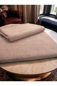 Siyah Home Tekstil Pamuklu Polar Süngersiz Düz Pembe Tekli Koltuk Örtüsü 180x220 cm