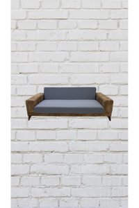 Şahane Ev Mikro Polyester Likralı Jakarlı Süngersiz Düz Giydirmeli Lastikli Gri İkili Koltuk Örtüsü 78x55 cm