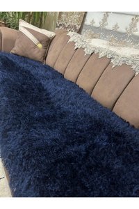 Tekstilsa Polyester Kürklü Süngersiz Lacivert Tekli Koltuk Örtüsü 200x70 cm