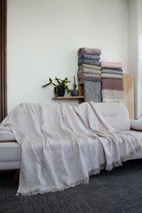 Mutlu Çeyiz Pamuklu Saçaklı Süngersiz Lacivert Tekli Koltuk Örtüsü 170x220 cm