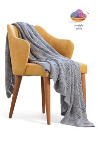 Dalisa Emily Akrilik Örgü Jakarlı Süngersiz Kaymaz Kırmızı Tekli Koltuk Örtüsü 130x170 cm