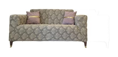 Güzelevim GZL-00000348 Polyester Süngersiz Damask Desenli Giydirmeli Lastikli Kahverengi İkili Koltuk Örtüsü 150x180 cm