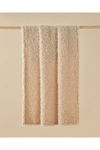 English Home Mari Pamuklu-Viskon Örgü Pofuduk Süngersiz Armürlü Bordo Tekli Koltuk Örtüsü 130x170 cm