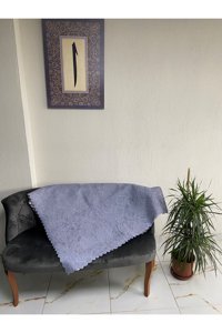 Nur Home Tekstil Polyester Süngerli Çizgili Gri Tekli Koltuk Örtüsü 170x210 cm