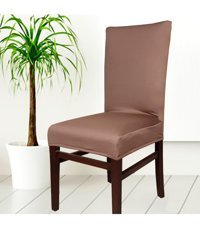 Abeltrade Polyester Süngersiz Düz Giydirmeli Lastikli Kahverengi Tekli Koltuk Örtüsü 35x65 cm