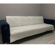 Rüzgar Ticaret Kadife Tay Tüyü Jakarlı Süngerli Düz Su Geçirmez Bej Tekli Koltuk Örtüsü 170x210 cm