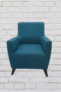 Şahane Ev Mikro Polyester Likralı Jakarlı Süngersiz Düz Giydirmeli Lastikli Mavi Tekli Koltuk Örtüsü 55x8 cm