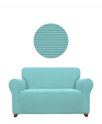 Akbu Polyester Likralı Süngersiz Pitikare Desenli Giydirmeli Lastikli Turkuaz Tekli Koltuk Örtüsü 140x180 cm