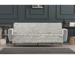 Küçüksoy Kadife Varaklı Süngerli Geometrik Desenli Beyaz Tekli Koltuk Örtüsü 170x210 cm