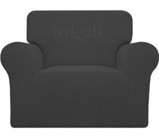 Iydgah Polyester Süngersiz Geometrik Desenli Giydirmeli Krem Tekli Koltuk Örtüsü 110x120 cm
