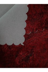 Çıkrıkçı Tekstil Pamuklu - Polyester Polar Jakarlı Süngerli Kırmızı Üçlü Koltuk Örtüsü 175x215 cm