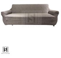 Heytgah Polyester Süngersiz Düz Giydirmeli Kahverengi Üçlü Koltuk Örtüsü 180x230 cm