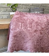 Celyamtekstil Kadife Polar Jakarlı Süngerli Armürlü Fuşya Üçlü Koltuk Örtüsü 170x210 cm