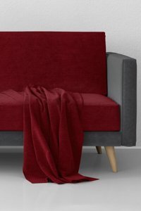 Kensey Polyester Süngersiz Çizgili Bordo Tekli Koltuk Örtüsü 180x215 cm