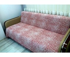 Mandaş Pamuklu Süngersiz Çizgili Beyaz Tekli Koltuk Örtüsü 170x220 cm