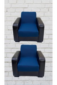 Şahane Ev Mikro Polyester Likralı Jakarlı Süngersiz Düz Giydirmeli Lastikli Mavi Tekli Koltuk Örtüsü 78x55 cm