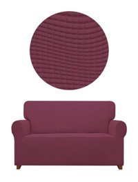 Elgeyar Polyester Likralı Jakarlı Süngersiz Armürlü Giydirmeli Pembe Üçlü Koltuk Örtüsü 140x180 cm