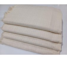 Taşkın Home Pamuklu Polar Saçaklı Süngersiz Çizgili Bej Tekli Koltuk Örtüsü 170x220 cm