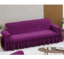Uy Style Tekstil Likralı Drapeli Süngerli Düz Giydirmeli Mor Tekli Koltuk Örtüsü 180x230 cm