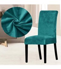 Abeltrade Kadife Likralı Süngersiz Düz Giydirmeli Lastikli Turkuaz Altılı Koltuk Örtüsü 50x38 cm