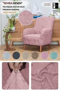 Faiend Pamuklu - Polyester Jakarlı Süngersiz Giydirmeli Yeşil Koltuk Örtüsü 230x180 cm