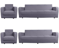 Any Polyester Süngersiz Düz Giydirmeli Lastikli Gri Dörtlü Koltuk Örtüsü 70x230 cm