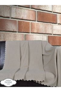Poyraz Garanti Şönil Nubuk Jakarlı Süngersiz Geometrik Desenli Bej Tekli Koltuk Örtüsü 175x215 cm
