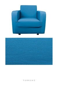 Karahanlı Polyester Süngersiz Petek Desenli Giydirmeli Turkuaz Tekli Koltuk Örtüsü 80x115 cm